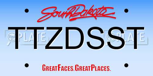 TTZDSST South Dakota License Plate
