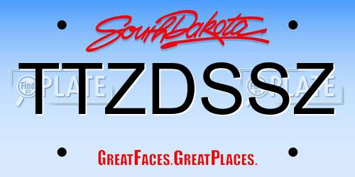 TTZDSSZ South Dakota License Plate