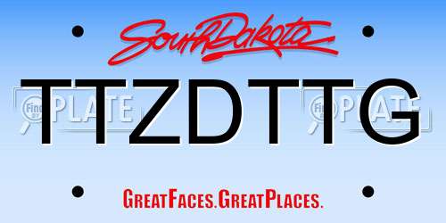 TTZDTTG South Dakota License Plate