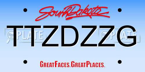 TTZDZZG South Dakota License Plate