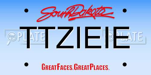 TTZIEIE South Dakota License Plate