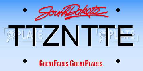 TTZNTTE South Dakota License Plate