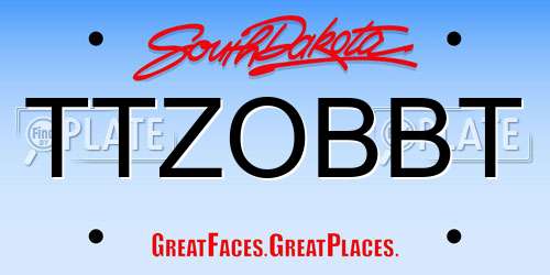 TTZOBBT South Dakota License Plate