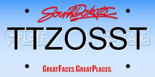 TTZOSST South Dakota License Plate