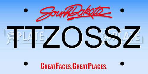 TTZOSSZ South Dakota License Plate