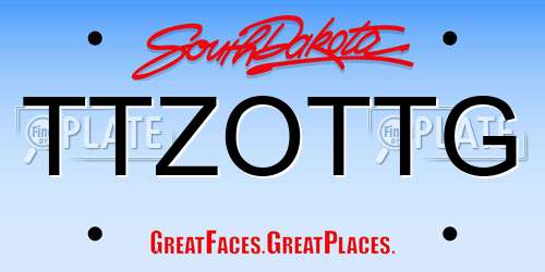 TTZOTTG South Dakota License Plate