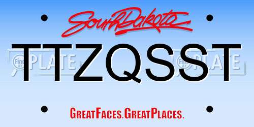 TTZQSST South Dakota License Plate