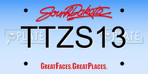 TTZS13 South Dakota License Plate