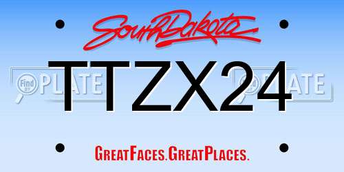 TTZX24 South Dakota License Plate