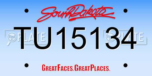 TU15134 South Dakota License Plate