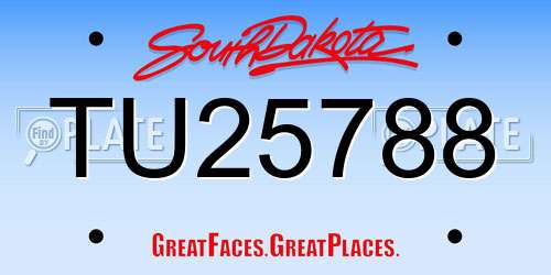 TU25788 South Dakota License Plate