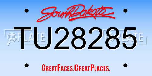TU28285 South Dakota License Plate