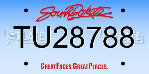 TU28788 South Dakota License Plate