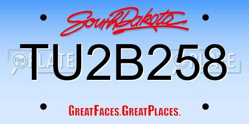TU2B258 South Dakota License Plate
