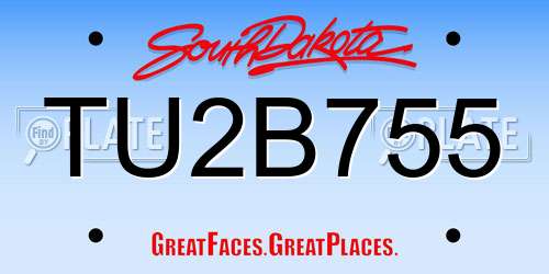 TU2B755 South Dakota License Plate