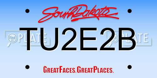 TU2E2B South Dakota License Plate