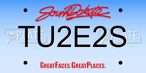 TU2E2S South Dakota License Plate