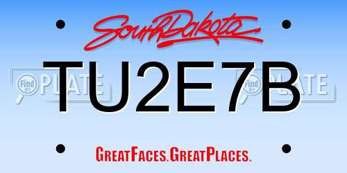 TU2E7B South Dakota License Plate