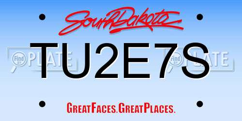 TU2E7S South Dakota License Plate