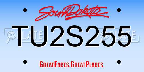 TU2S255 South Dakota License Plate