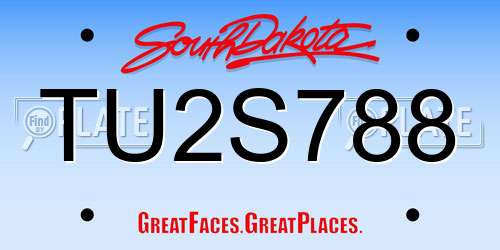 TU2S788 South Dakota License Plate