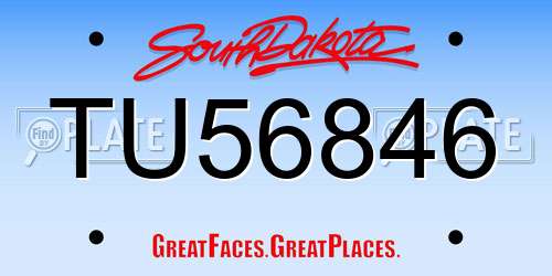TU56846 South Dakota License Plate