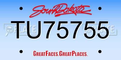 TU75755 South Dakota License Plate
