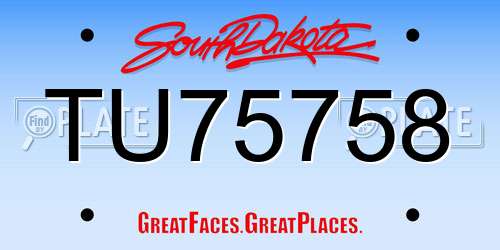 TU75758 South Dakota License Plate