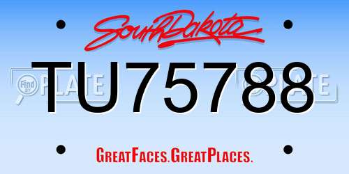 TU75788 South Dakota License Plate