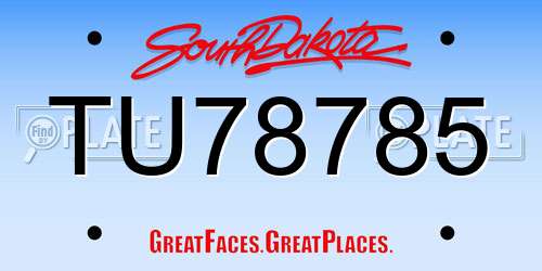 TU78785 South Dakota License Plate