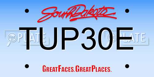 TUP30E South Dakota License Plate