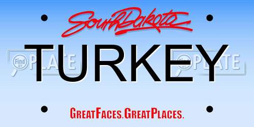TURKEY South Dakota License Plate