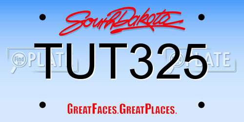 TUT325 South Dakota License Plate
