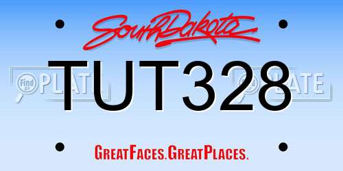 TUT328 South Dakota License Plate