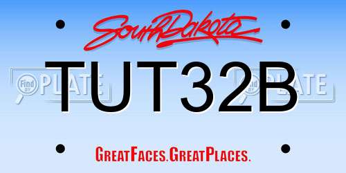 TUT32B South Dakota License Plate