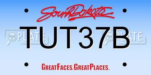 TUT37B South Dakota License Plate
