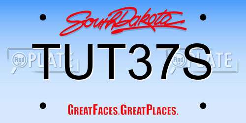 TUT37S South Dakota License Plate