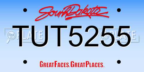 TUT5255 South Dakota License Plate