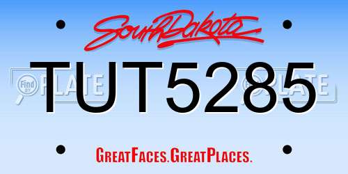 TUT5285 South Dakota License Plate