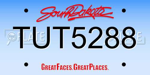 TUT5288 South Dakota License Plate