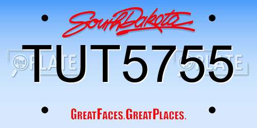 TUT5755 South Dakota License Plate