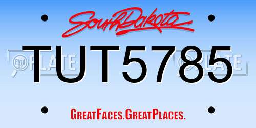 TUT5785 South Dakota License Plate