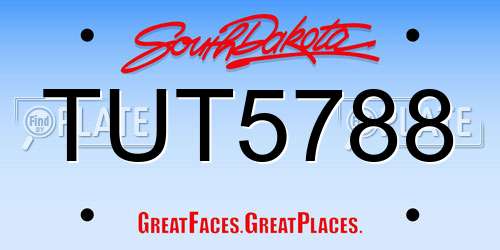 TUT5788 South Dakota License Plate