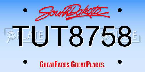 TUT8758 South Dakota License Plate