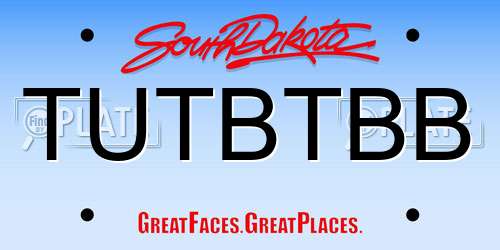 TUTBTBB South Dakota License Plate