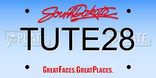 TUTE28 South Dakota License Plate