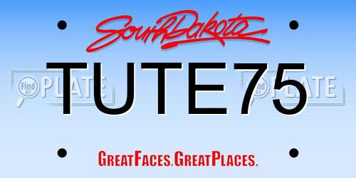 TUTE75 South Dakota License Plate