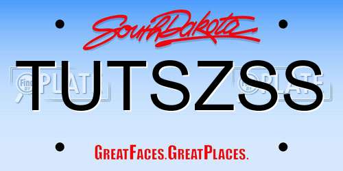 TUTSZSS South Dakota License Plate