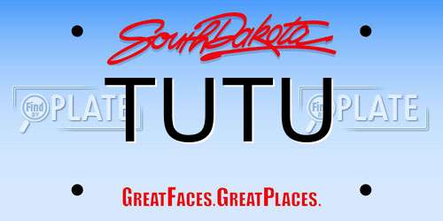 TUTU South Dakota License Plate