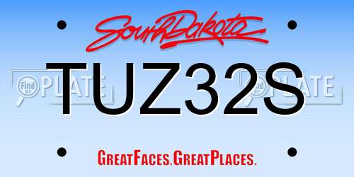 TUZ32S South Dakota License Plate